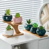 Jardinières Pots Forme Ovale Bambou Bois Plante Plateau Plante Pot De Fleur Stand Faveur Pot Plateau Simple Design Élégant Maison Balcon R230614