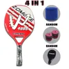 Tennis Rackets Camewin Adult Professional Full Carbon Beach Tennis Racket 4 IN 1 Soft EVA Face Raqueta With Bag Unisex Equipment Padel Rackets 230703