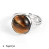 Solitaire Ring 12mm Bohemian smycken natursten helande kristall för kvinnor charm födelsedagsfest ringar justerbar droppleverans dhzae