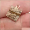 Charms Natural Stone Square Подвеска розовая Quartz Healing Reiki Crystal Diy Серьги колье Женские модные ювелирные изделия Нахождение 12x16 мм DR DHZWT