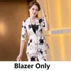 Women's Two Piece Pants Ladies Fashion Casual Pantsuits Women Business Suits 2 Pant And Top Sets Half Sleeve Blazer Jacket