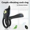 Hongchen Nouveau produit Daji Lock Sperm Ring 10 Fréquence Vibration Homme et Femme Co vibration Masturateur clitoridien Produits pour adultes