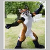 2019 Pelliccia Lunga Fursuit Brown Husky Dog Mascot Costume Wolf Fox Suit Halloween Parade3205