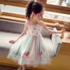 女の子のドレス 女の子のドレス キッズサマーファッション ガールズドレス フラワー 子供用 ノースリーブ スイートドレス ユニコーン レインボーレース服 2-8歳 Z230704