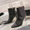 2023-Luxe Vrouwen Hoge hakken laarzen Kristal Kalfsleer Sexy Mode Martin Boot Platform Mode schoenen maat 34-41