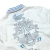 카사 디자이너 패션 의류 셔츠 트랙 슈트 카사 블랑카 23SS 화이트 블루 플라잉 피쉬 커플 패션 브랜드 롱 슬리브 셔츠 느슨한 캐주얼