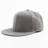 Ball Caps Solid Color Oversize 56-64cm Structured Blank Flatbill Snapback Cap Big Head Vintage 5 Panel For Men And Women