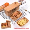 Assiettes 200pcs papier kraft jetable plateau de service chien frites boîte de poulet