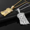 Micro Inset Zircon Tête Humaine Pendentif Marée Marque Hip Hop Street Rap Collier Pendentif Homme