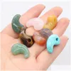 Amuletos em forma de vírgula pedra natural ágatas cristal turquesas jades opala pedras pingente para fazer joias colar pulseira 15x22mm dr dhbaw