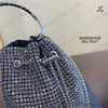 Designerväska Strass axelväska, glitter tygväska, strass utsmyckning Dam strass bucket bag Silver tote ring utsmyckning Handväska handväska 230425