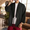 Chandails pour hommes gilet long surdimensionné hommes Style National rétro Hanfu japonais ample Cardigan manteau géométrique