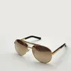 Gold Metal Pilot Sunglasses Brown Gradient Lens Mens Shades Summer Sunnies gafas de sol Sonnenbrille UV400 Eyewear with Box