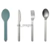 Учебные посуды наборы 6 цветов 1 Set Small Dishwashware Safe Fork Cutter Spoon Set Set Lightwight Plastware Set BPA Бесплатные поставки путешествий x0703