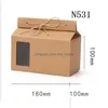 Gift Wrap Tea Packaging Box Cardboard Kraft Paper Folded Food Nut Container Storage Standing Up Packing Bags Drop Delivery Home Gard Dhy7T