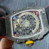 Richarmill zegarek na rękę na rękę na nadgarstki Wris Watche Watches Series Mens Automatyczny kalendarz mechaniczny 387475 mm Mens Watch RM6702 NTPT Black and Red CO WN Z2R0 MZ8D