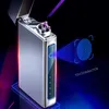 New Double Plasma Arc Windproof Electronic USB Recharge Cigarette Smoking Electric Lighter OZDM