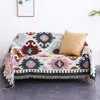 Chair Covers Bohemian Sofa Towel Cover Blanket Home Decoration Dust Tassel Braided Line Cotton Geometric Tapestry National 230701