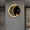 Wall Lamp Clock Living Room Background Modern Minimalist Light Luxury Crescent Decoration Bedroom Hanging