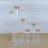 Mum Tutucular 15ml25ml30ml35ml40ml45ml50ml55ml60ml80ml100ml küçük cam test tüpü ile küçük cam test tüpü cork stoper şişeleri jar şişeleri 12 adet 230703