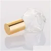 Packing Bottles 8Ml Mini Portable Polygonal Clear Glass Roller Bottle Travel Essential Oil Roll On With Stainless Steel Ball Gold Si Dhu01