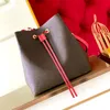 NEONOE tas deisgner vrouw handtas Emmer schoudertassen hoge kwaliteit echt lederen crossbody tassen voor vrouwen mode bruine bloem handtassen clutch portemonnee 25cm