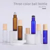 10ml Glass Roll On Bottles Frosted glasses Rolls Beaded Bottle frosting perfume-bottle Portable Mini cosmetics Empty-Bottles T9I002360