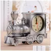 Desk Table Clocks Vintage Retro Train Clock Home Decor 3 Colors Creative Quartz Promotion Gift With Boxes Drop Delivery Garden Dhtk Otq53