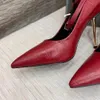 Zapatos de tacón alto con candado para mujer de marca de lujo, zapatos de vestir de tacón alto adornados con correa en el tobillo, zapatos clásicos puntiagudos de tacón fino, marca EU35-43