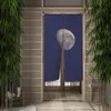 Sheer Curtains Japanese Door Curtain Moon Night Partition Kitchen Doorway Decorative Drapes Cafe Lzakaya Entrance Noren Hanging HalfCurtain 230701