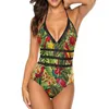 Maillots de bain femme Vintage oiseau tropical Jungle jardin femmes à volants maillot de bain une pièce Sexy body Monokini maillot de bain oiseaux