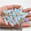 Charms Opal Stone Hexagonal Healing Reiki Point Hangers voor sieraden maken groothandel drop levering bevindingen componenten DHQIR