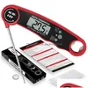 Thermometers Voedselthermometer Met Achtergrondverlichting Digitaal Direct Lezen Vlees Voor Keuken Koken Bbq Melk Koffie En Olie Frituren Drop Dhahv