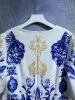 Robe décontractée basique robe de créateur européen 2023 été nouvelle robe à manches courtes imprimée à col rond