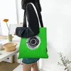 Bolsas de armazenamento para câmera com couro verde para amantes vintage bolsa de lona bolsa de compras feminina