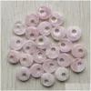 Charms Natural Rose Quartz Stone Pink Gogo Donut Pendant Beads 18Mm For Jewelry Making Wholesale Drop Delivery Findings Components Dhzel