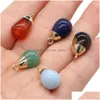 Charms Delicate Waterdrop Natural Stone Chakra Teardrop Formhänge