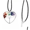 Pendentif Colliers 6 Styles 7 Chakra Arbre De Vie Collier Améthyste Quartz Chips Rainbow Mticolor Sagesse Pierre Naturelle Drop Delivery Dhddw