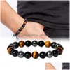 Beaded 8Mm Colorf Tiger Eye Hematite Bracelets Black Stone Bead Magnetic Protection So Jewelry Psera Drop Delivery Dhah3