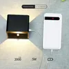 壁ランプ充電式屋内モーション検出器付き LED ブラック電池式スイッチ 5 ワット USB ライト磁気 Be