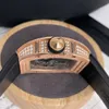 Mannen/Vrouwen Richrd Mileres Automatische Mechanische Horloges Zwitserse RM023 Rose Goud Originele Diamant Set Neutrale Mode XCL07