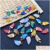 Charms 10X20Mm Gold Edge Natural Crystal Faceted Stone Pepper Shape Rose Quartz Turquoise Pendants Trendy For Jewelry Making Wholesa Dhpiw