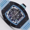 Richarmill Watches Mens Wristwatches Womens Wrist Watches New RM030 Argentina Blue Black Carbon Hollow Date Dynamic Storage Mens Watch Automatic Mac WN AQ5H Ovte