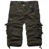 Herren-Shorts, Herren-Shorts, lose große Cargo-Shorts, Baumwolle, taktische Freizeit-Shorts für Herren, einfarbig, Patchwork, Militär-Shorts, weiß, knielang, Z230703