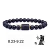 Beaded 12 Constellations Strand Bracelets Natural Black Glass Bead Bracelet Star Sign Constellation Horoscope Couple Friendship Drop Dh8So