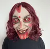 Novely Halloween Rubber Mask Party Cosplay Cosmetic Masquerad Masker Evil Dead Rise Headwear Holiday Full Face Realistic Scary Mask Decor