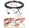 Bracelet Adjustable Volcanic Lava Stone Bead Bracelet Yoga Lava Essential Oil Diffuser Bead Braided Bangle Healing Balance For Men Women