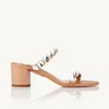 Sommar lyxiga kvinnor maxi-tequila sandaler skor kristall studs stilett klackar flytande pumpar klädparty brud lady sandalias eu35-43