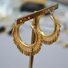 Dangle Chandelier European and American niche design brass vintage gilded swaying dynamic tassels exaggerated earrings 230703