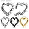 Navel Bell Button Rings GIga 2PCS 316 Stainless Steel Printed Heart Ear Weights Ear Plugs Tunnels Stretcher Piercing Jewelry Expander 5mm 4g Ear Gauges 230703